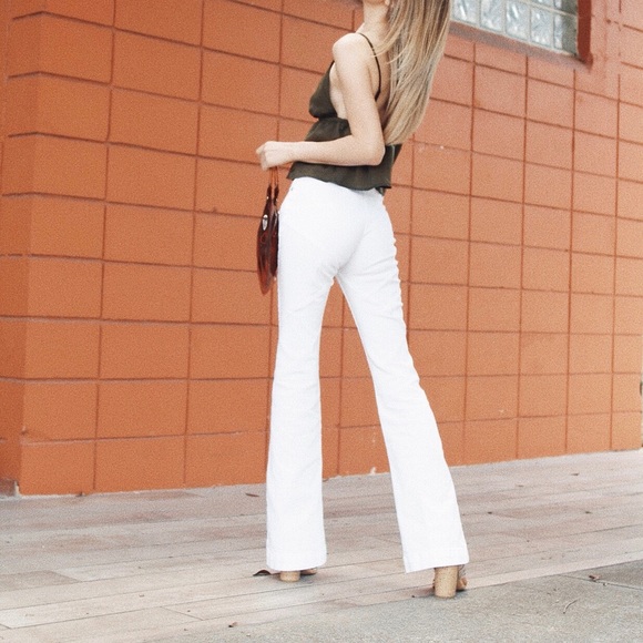 flare jeans with white stars